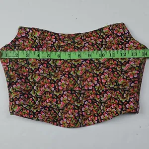 Zara -1527 Cropped Strapless Top‎ Floral Medium thumbnail 4