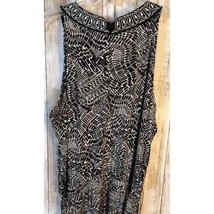 Rafaella Black White‎ Abstract Print Sleeveless Jumpsuit Size Large thumbnail 6