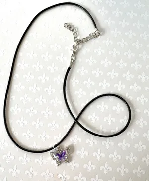 Purple Butterfly Necklace thumbnail 1