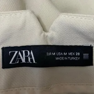 Zara Women's Beige Khaki Chino Pleated High Rise Trousers Dress Pants Size M thumbnail 4