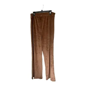 Skims Velour Velvet‎ Brown Wide Leg Lounge Pants Size Large NWOT thumbnail 5