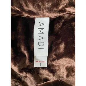 ANTHROPOLOGIE Amadi Brown Crushed Velvet Shirt Size Small thumbnail 6