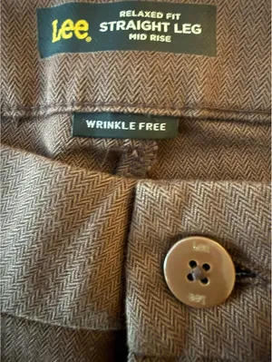 Lee NEW Women's Casual Dress Pants Size 12 Relaxed Fit Brown Herringbone City thumbnail 6