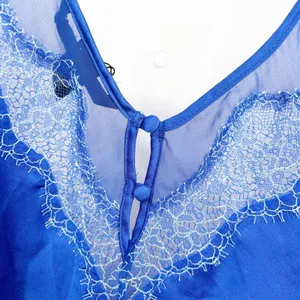 Victoria's‎ Secret Womens Blue Satin Lace Trim Romantic Coquette Slip Dress S thumbnail 7