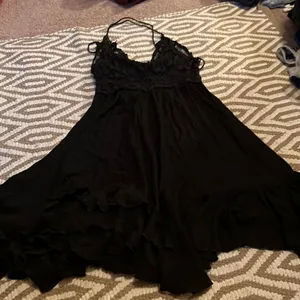 Free people one black lace top‎ mini swing dress xs thumbnail 1