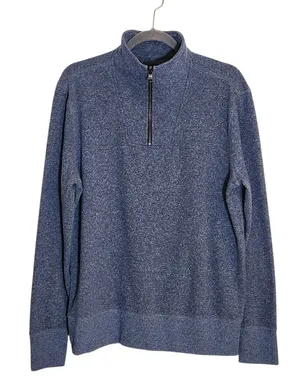 Banana Republic Womens Heather Blue Quarter Zip Pullover Sweater Size Large thumbnail 1