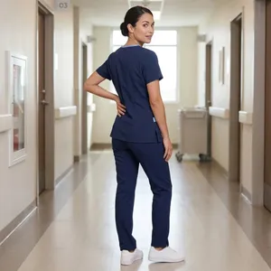 Dagacci Navy Blue Scrubs Bottom Pants, S thumbnail 4