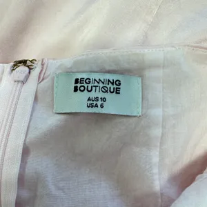 Beginning Boutique Pink Satin Mini Dress Ruched Bust Cross Back USA 6 AUS 10 thumbnail 5