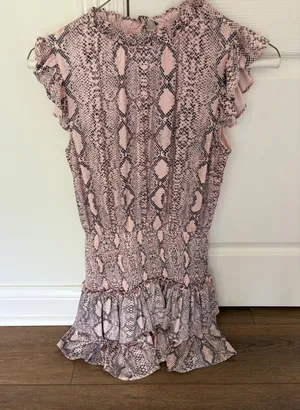 Pink snake print dress thumbnail 1