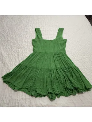 PQ Swim Everly Green Romper Mini Dress Sz XS / S Women’s Viscose thumbnail 9