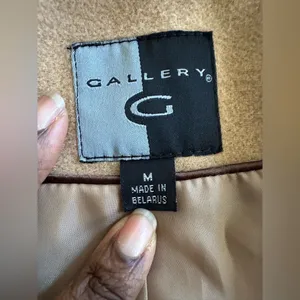Gallery Camel Tan Color Wool Blend Pea Coat Size M Fall Winter thumbnail 10