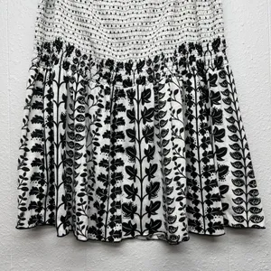 L8teR Strapless Smocked Babydoll Top Womens 2X Casual Dark Floral Boho Festival thumbnail 7
