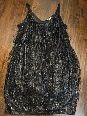 Torrid Festi Black Sequin Fringe Dress 16 Plus Flapper Gatsby Party thumbnail 3