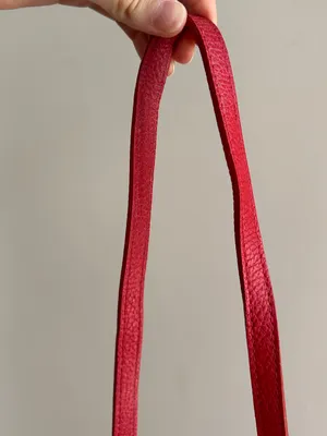 Micro Italian Leather Handbag / Crossbody Bag, Red/White, Mini Halfmoon thumbnail 9