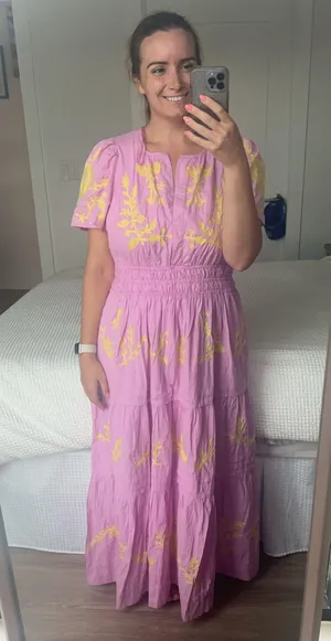 Anthropologie NWT Somerset Maxi in Pink Embroidered Edition Dress L thumbnail 12