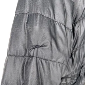 Athleta Goose Down Jacket Black XL‎ Hooded Packable Puffer GUC Mended Hole thumbnail 10