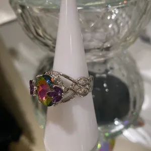 𝅺NWT Sterling Silver Amethyst Ring Size 6 Purple thumbnail 5
