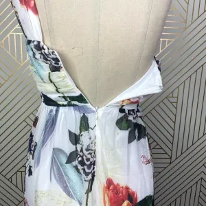 ASOS Floral One Shoulder Maxi Dress‎ in White Size 2 thumbnail 10