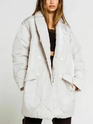 FREE PEOPLE Ella Puffa Puffer Jacket Mineral Dust thumbnail 1