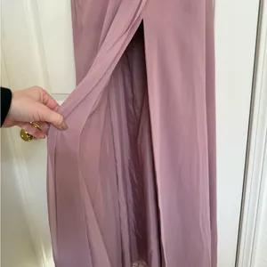 Azazie Zapheira‎ Dusty Rose Pink A-Line Ruched Chiffon Dress Bridesmaid 8 thumbnail 6