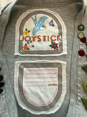 johnny was embroidered grey tee  thumbnail 3