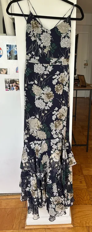 Two Sisters Navy Floral Maxi Dress thumbnail 3