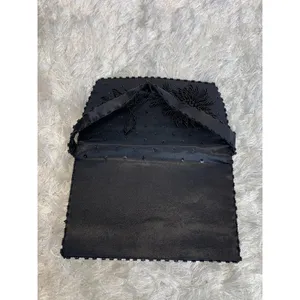 Black Formed Beaded formal evening Bag Removeable Strap thumbnail 3