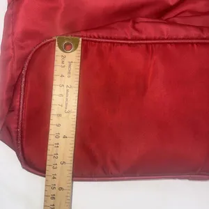 JPK Paris 75 Designer‎ Minimalist Canvas Carry Travel Red Crimson Tote Bag Purse thumbnail 2