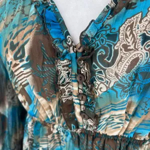 Notations Chiffon Y2K Babydoll Tunic Womens Top Sz L Y2K Boho Ruffle Festival thumbnail 4