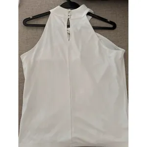 Inc white sleeveless halter top thumbnail 2