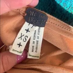 Free People orange bell sleeve off the shoulder blouse size XS thumbnail 7