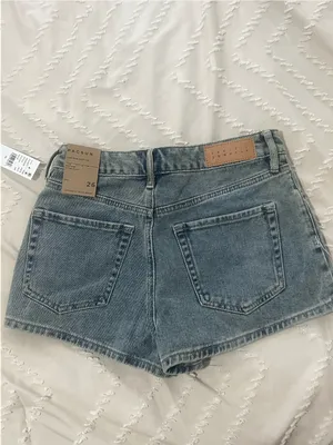 PacSun Women's High-Rise Denim Shorts - Light Blue Wash thumbnail 2
