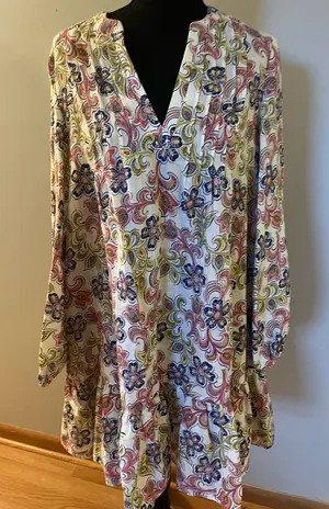 Boden floral tiered linen‎ dress. Size 4 thumbnail 1