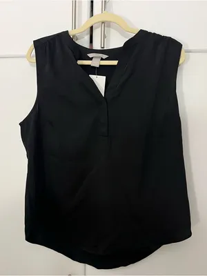 H&M black v neck tank blouse thumbnail 1