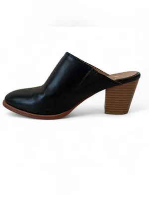 Maypie Womens Classic Chunky Heel Mule Black 6.5 thumbnail 2
