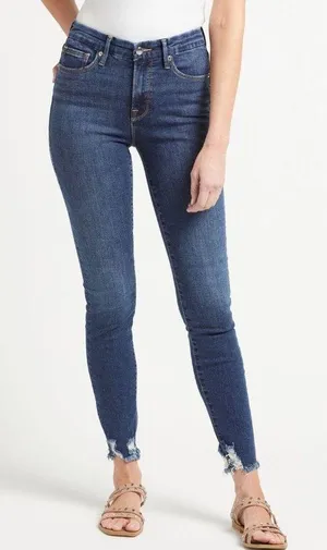 Good American Good Legs Chewed Hem Skinny Jeans 29 size 8 thumbnail 5