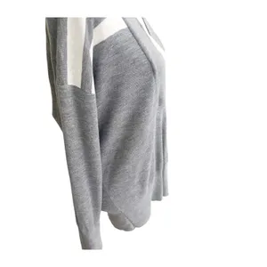 Rag & Bone Sweater Womens XS Gray Diagonal Stripe Merino Wool V-Neck Preppy thumbnail 7