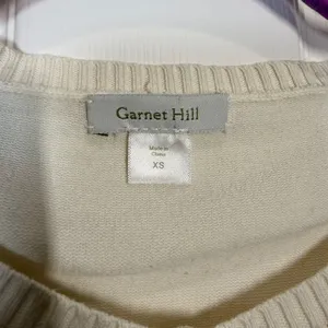 Garnet Hill Cream Floral Embroidered Button Front Cardigan Sweater XS Spring thumbnail 4