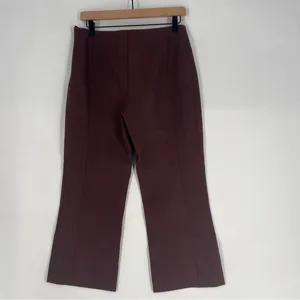 Escada Chocolate Brown Stretch‎ Cotton Mid Rise Crop Flare Pant Size 8 thumbnail 7