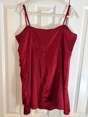 Satin Ruched Mini Dress thumbnail 2