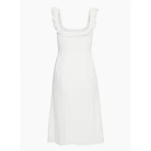 Aritzia Wilfred Reminisce White Sleeveless Smocked Camisole Midi A-Line Dress S thumbnail 11