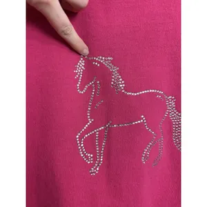 Pink Pony Horse Rhinestone Homemade Crewneck Sweatshirt S Equestrian Cowgirl thumbnail 6