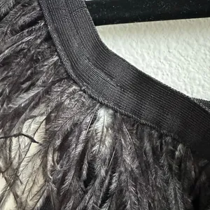 Elliatt Black Feather Bandage Off The Shoulder Party Women’s Dress Size Medium thumbnail 7