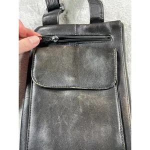 Hobo Vintage Y2K Black Leather Crossbody Bag Soft Slouchy Small Purse thumbnail 5
