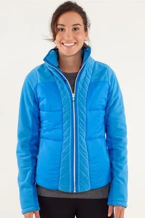 LULULEMON | Woman's Beaming Blue St.‎ Moritz Quilted Fleece Jacket, Size 4 thumbnail 1