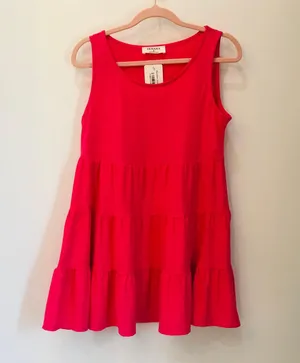 NWT Hot pink Boutique ruffle tank sz Sma thumbnail 1