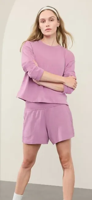 Athleta M Seasoft Crewneck Sweatshirt Lotus Pink Medium thumbnail 1