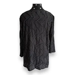 Dana Buchman Black White Geometric Cowl Neck Top Small Stretch Blouse‎ thumbnail 7