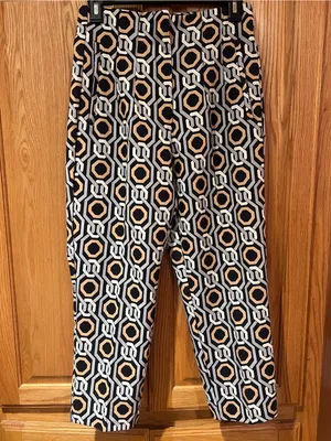 ZARA‎ Geometric Interlocking Chain Print High Rise Ankle Pants Size Small thumbnail 5