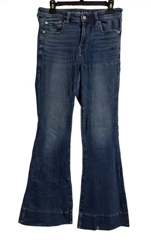 American Eagle Outfitters Indigo Flare Wide-Leg Jeans thumbnail 1